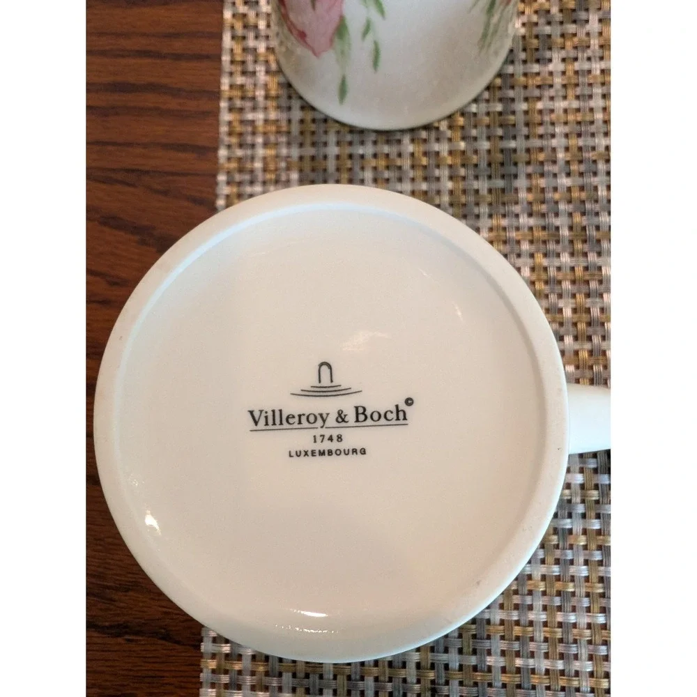 Villeroy & Boch Flora Botanical Coffee Mugs Set of 8 Porcelain Floral 3.5" - Picture 12 of 13